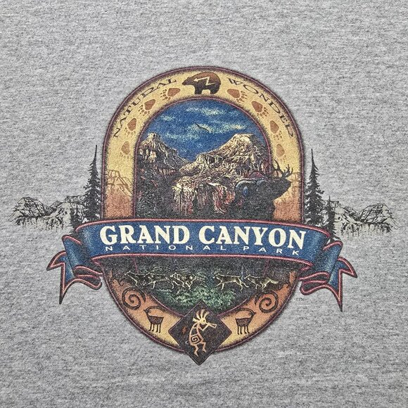 Grand Canyon National Park Tshirt Mens XL Gray Short Sleeve Vintage Fred Harvey - Picture 2 of 6